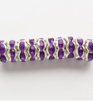 Rondelle Spacer 6mm Silver/Purple